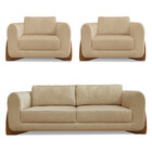 Kit 2 Poltronas E Sofá Living 3 Lugares 2 20m Lottus Linho Pé