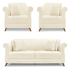 Kit 2 Poltronas E Sofá Living 3 Lugares 2 20m Vênus Linho Beg