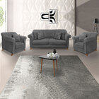 Kit 2 Poltronas E Sofá Living 3 Lugares 2 20m Vênus Suede Pés