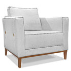 Kit 2 Poltronas E Sofá Living 3 Lugares 2 30m Vega Linho Cinz