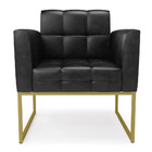 Kit 2 Poltronas Elisa Corano Base Metálica Industrial Dourado