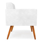 Kit 2 Poltronas Elisa Corano Branco Pés Palito Castanho D03 -