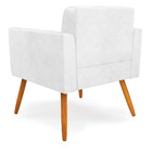 Kit 2 Poltronas Elisa Corano Pés Palito Castanho D03 - D'ross