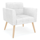 Kit 2 Poltronas Elisa Corano Pés Palito Natural D03 - D'rossi