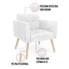 Kit 2 Poltronas Elisa Corano Pés Palito Natural D03 - D'rossi