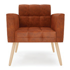 Kit 2 Poltronas Elisa Corano Pés Palito Natural D03 - D'rossi