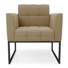 Kit 2 Poltronas Elisa Suede Base Metálica Industrial Preto D0