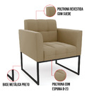 Kit 2 Poltronas Elisa Suede Base Metálica Industrial Preto D0