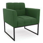 Kit 2 Poltronas Elisa Suede Base Metálica Industrial Preto D0