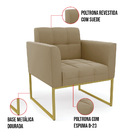 Kit 2 Poltronas Elisa Suede Marrom Rato Base Metálica Industr