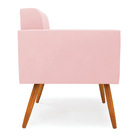 Kit 2 Poltronas Elisa Suede Pés Palito Castanho D03 - D'rossi