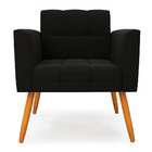 Kit 2 Poltronas Elisa Suede Pés Palito Castanho D03 - D'rossi