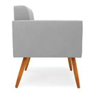 Kit 2 Poltronas Elisa Suede Pés Palito Castanho D03 - D'rossi