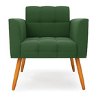 Kit 2 Poltronas Elisa Suede Pés Palito Castanho D03 - D'rossi