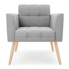 Kit 2 Poltronas Elisa Suede Pés Palito Natural D03 - D'rossi