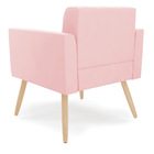 Kit 2 Poltronas Elisa Suede Pés Palito Natural D03 - D'rossi