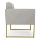 Kit 2 Poltronas Elisa Veludo Base Metálica Industrial Dourado