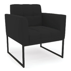 Kit 2 Poltronas Elisa Veludo Base Metálica Industrial Preto D