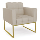 Kit 2 Poltronas Elisa Veludo Luxo Base Metálica Industrial Do