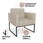 Kit 2 Poltronas Elisa Veludo Luxo Base Metálica Industrial Pr