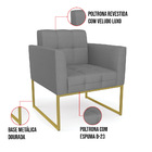 Kit 2 Poltronas Elisa Veludo Luxo Grafite A131 Base Metálica