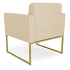 Kit 2 Poltronas Elisa Veludo Luxo Off White A129 Base Metálic