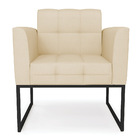 Kit 2 Poltronas Elisa Veludo Luxo Off White A129 Base Metálic