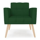 Kit 2 Poltronas Elisa Veludo Luxo Pés Palito Natural - D'ross