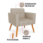 Kit 2 Poltronas Elisa Veludo Luxo Prata A130 Pés Palito Casta