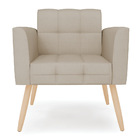 Kit 2 Poltronas Elisa Veludo Luxo Prata A130 Pés Palito Natur