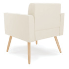 Kit 2 Poltronas Elisa Veludo Pés Palito Natural D03 - D'rossi