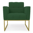 Kit 2 Poltronas Elisa Veludo Verde Base Metálica Industrial D