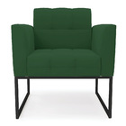 Kit 2 Poltronas Elisa Veludo Verde Base Metálica Industrial P