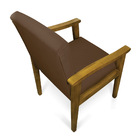 Kit 2 Poltronas Eloisa Suede Base De Madeira Castanho - Marrom