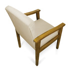 Kit 2 Poltronas Eloisa Suede Bege Base De Madeira Castanho