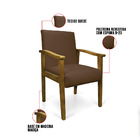 Kit 2 Poltronas Eloisa Suede Marrom Base De Madeira Castanho