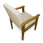 Kit 2 Poltronas Eloisa Veludo Base De Madeira Castanho - Bege