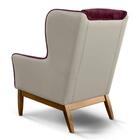 Kit 2 Poltronas Em Tecido Veludo Vinho E Sintético Bege Meiss