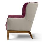 Kit 2 Poltronas Em Tecido Veludo Vinho E Sintético Bege Meiss