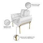 Kit 2 Poltronas Escritório Base Dourada Suede Branco - Vallis