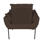 Kit 2 Poltronas Escritório Base Preta Suede Marrom - Vallisa