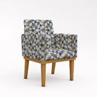 Kit 2 Poltronas Estampadas Reforçadas Decorativa Suede