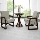 Kit 2 Poltronas Estofada Para Sala Agatha 70 Cm Pés Madeira T