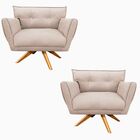 Kit 2 Poltronas Giratória Anitta Com Strass Suede Base De Mad