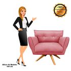 Kit 2 Poltronas Giratória Anitta Com Strass Suede Base De Mad