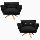 Kit 2 Poltronas Giratória Anitta Com Strass Suede Base De Mad