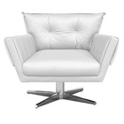 Kit 2 Poltronas Giratória Anitta Corino Branco Base Cromada -