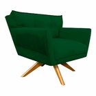 Kit 2 Poltronas Giratória Anitta Suede Base De Madeira Ma30 D