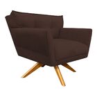 Kit 2 Poltronas Giratória Anitta Suede Base De Madeira Ma30 D