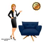 Kit 2 Poltronas Giratória Anitta Suede Base De Madeira Ma30 D